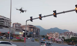Alanya'da drone destekli trafik uygulaması